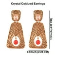 thumbnail image 2 of Efulgenz Indian Oxidized Jewelry Boho Vintage Tribal Antique Crystal Dangle Faux Pearl Drop Statement Earrings for Women, Red, 2 of 5