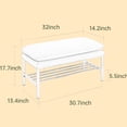 thumbnail image 2 of Linen Upholstered Bench with Metal Legs / Sturdy Support for Various Purposes, 2 of 6