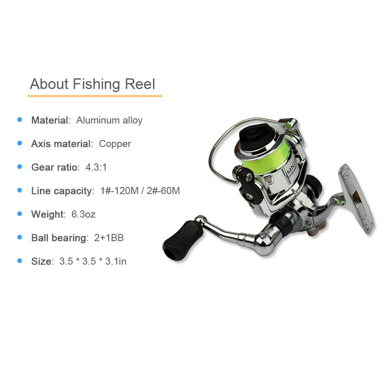 Abody Pocket Collapsible Fishing Rod Reel Combo Mini Pen Fishing Pole Kit Telescopic Fishing Rod Spinning Reel Combo Kit Silver 1.6m