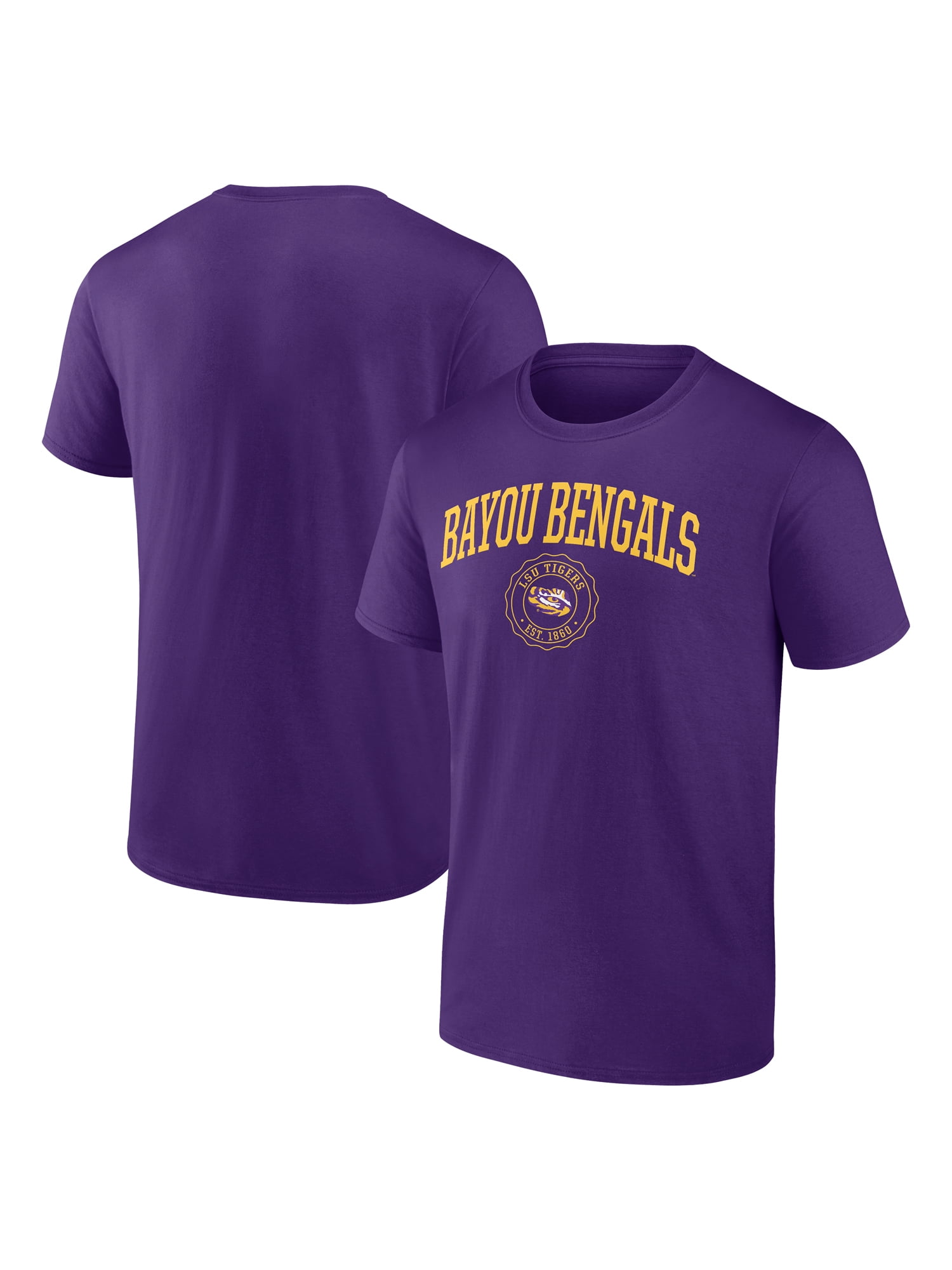 NCAA Louisiana State Tigers Men's Purple Cotton Short Sleeve T Shirt