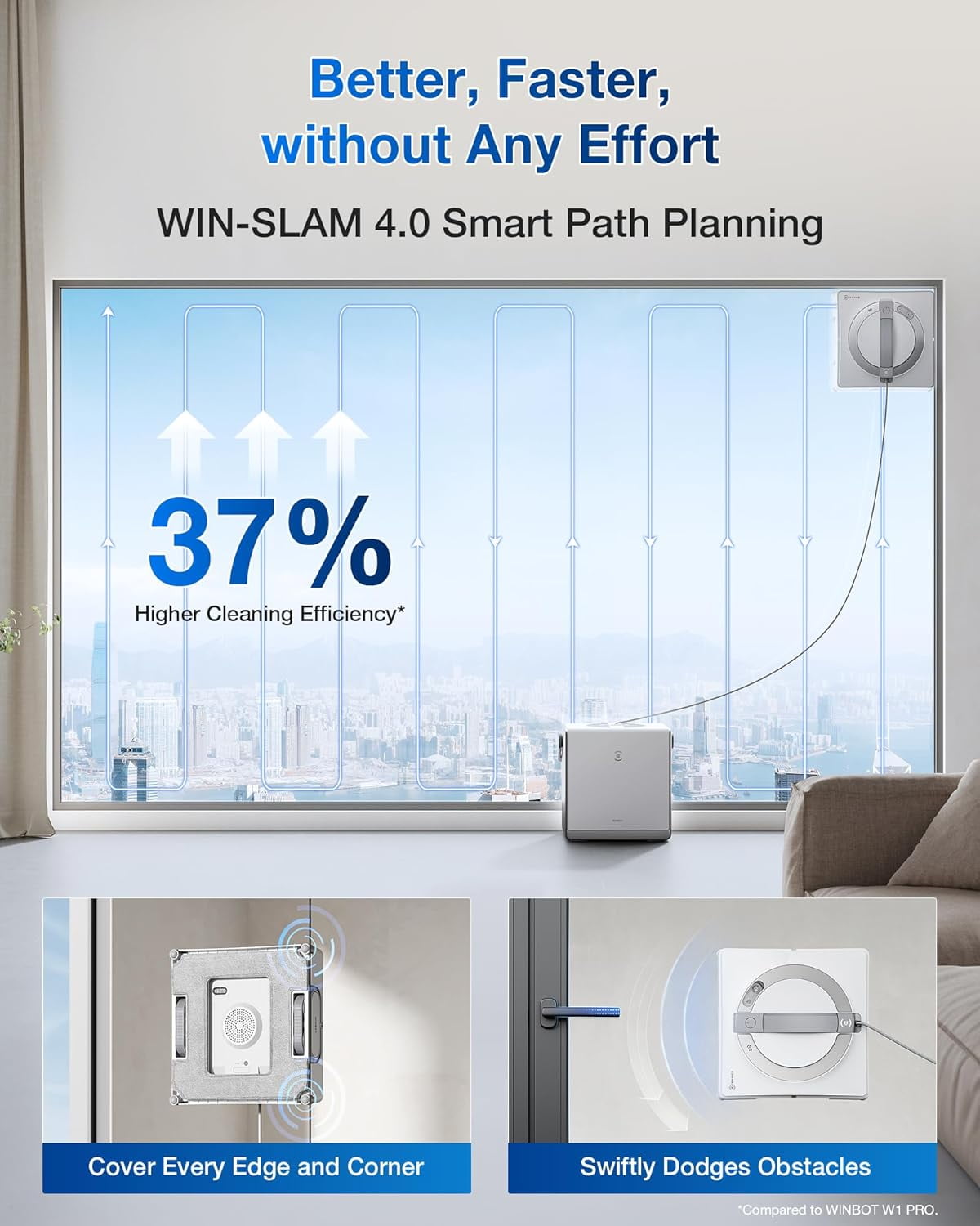 ECOVACS WINBOT W2 PRO Omni Portable Window Cleaning Robot with Multi-Functional Station, 12-Level Protection