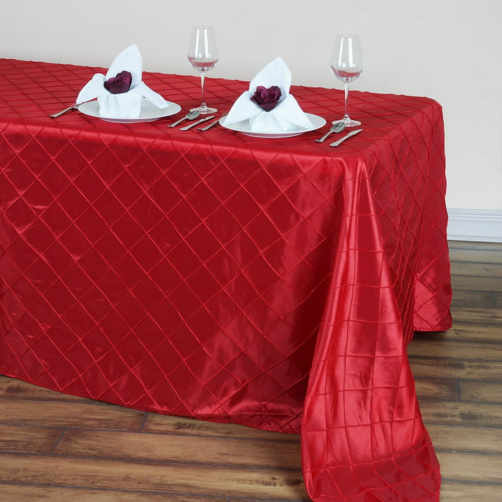 Efavormart 90x132" Pintuck Rectangle Tablecloths for Kitchen Dining Catering Wedding Birthday