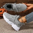 thumbnail image 3 of Pandaie Women's Platform Sneakers Warm Fleece Lined ​Tennis Shoes Comfortable Winter Outdoor ​Running Walking Shoes Grey 7.5, 3 of 8