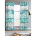 thumbnail image 2 of Teal Coastal Beach Sheer Curtains 63 Inch Length 2 Panels Set for Living Room/Bedroom, Nautical Starfish Coral Vintage Wooden Kitchen Curtains Grommet Semi-Sheer Curtains Window Treatments 42"x63"x2, 2 of 7