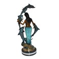thumbnail image 2 of Nifao Mermaid w 7 Dolphins Bronze Statue – Home Decor Sculpture, 12"L x 12"W x 29"H, 2 of 12