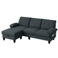 thumbnail image 4 of Soscana Sectional Sofa Couch with Reversible Storage Ottoman and Side Pockets, 3 Seat L Shaped Couch with Detachable Armrest Pillows ,Modern Linen Sofa Couch for Living Room,Apartment,Office,Studio, 4 of 11