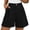 Black-shorts, variant on Women Pleated Work Shorts, Wide Leg Button High Waisted Dress Shorts, Summer Office Business Casual Bottoms ,S-3XL