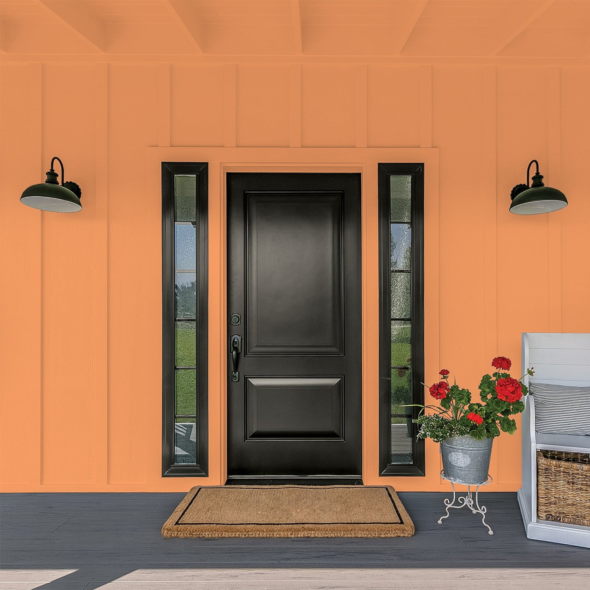 Glidden Fundamentals Carrot Cake / Orange, Flat Exterior Paint, 1 Gallon