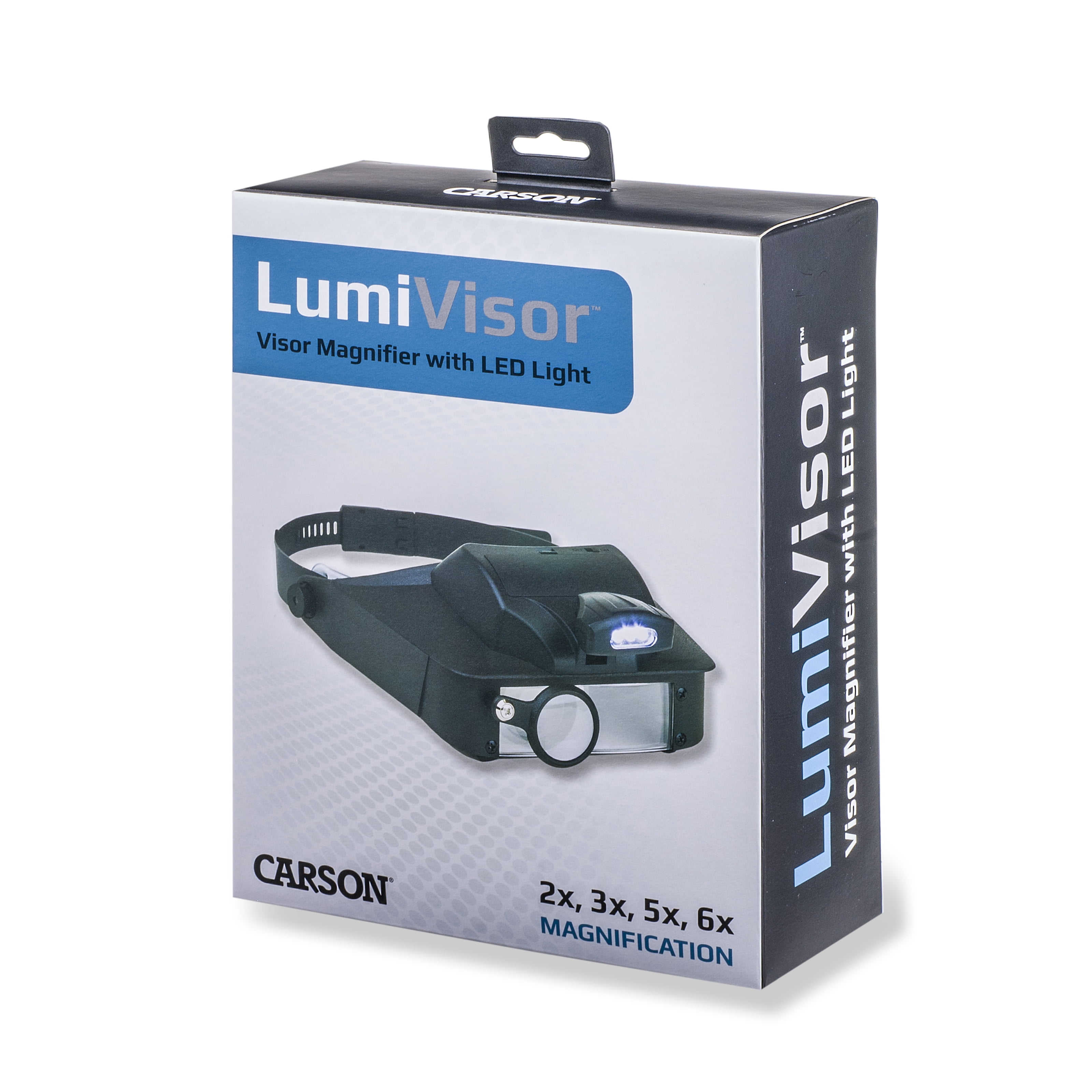 Carson LumiVisor LED Lit Head Visor Magnifier 2x/3x/5x/6x Magnifying Glass (LV-10)