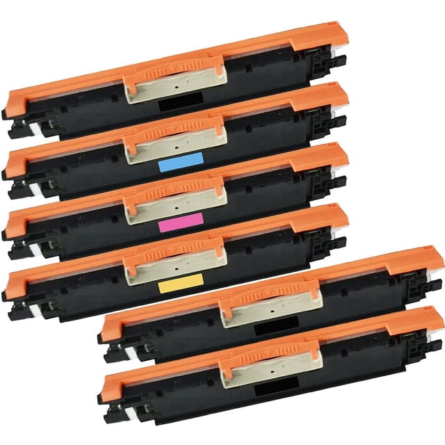 6 Inkfirst® Compatible Toner Cartridges Replacement for HP CF350A CF351A CF352A CF353A 130A Color LaserJet Pro M177fw M176
