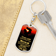 thumbnail image 6 of To My Son Never Forget That Keychain Stainless Steel or 18k Gold Dog Tag Keyring, 6 of 16