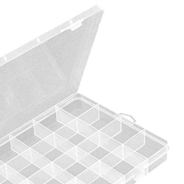 24 Grids Clear Organizer Box, Dividers Transparent Container Case for  Thread Accessories Fishing Tackles Crafts Metal Parts 