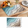 thumbnail image 6 of Teal Brown Geometric Placemats Set of 4 Abstract Ocean Wave Place Mats Table Mats Kitchen Dining Home Outdoor Party Table Decoration, 6 of 9