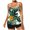 Green, variant on Taqqpue Tankini Swimsuits for Women Two Piece Tummy Control Swimsuits Flowy Blouson Floral Swim Tank Top with Boyshorts S-2XL