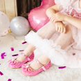 thumbnail image 2 of Zapatos planos Furdeour para niñas, talla 1, tacones altos rosas para fiestas, 2 of 9