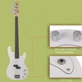thumbnail image 5 of 4 String Electric Bass Guitar, Split Single-Coil Pickup, Right Handed Design, with Gig Bag, Strap, Spanner Tool for Youths & Adults (White), 5 of 10