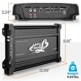 thumbnail image 2 of Lanzar 1 Channel Car Audio Amplifier, 3000 Watt, Monoblock, 2 Ohm, MOSFET, Nickel Plated RCA Input, Bass Boost Circuit, Electronic Crossover Network, Power Protection LEDs - HTG157, 2 of 7