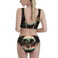 thumbnail image 3 of Picia Glitch Screaming Skull Women's High Waisted Bikini Scoop Neck Swimsuit Two Pieces Bathing Suit-Large, 3 of 8