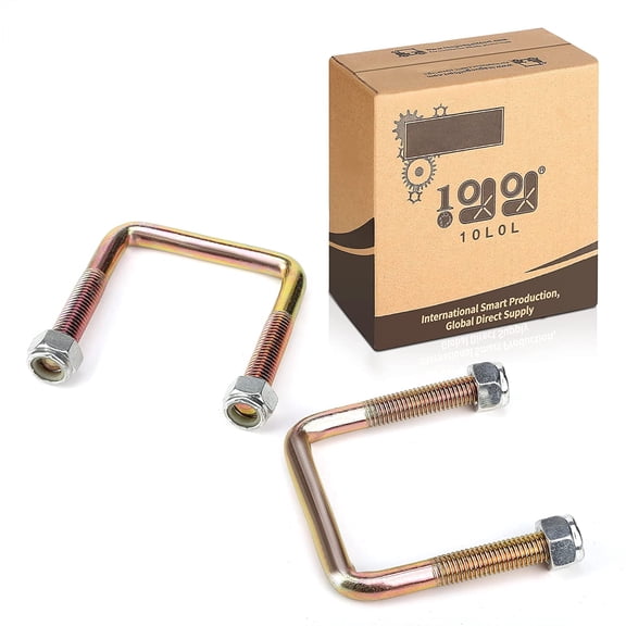 10L0L Golf Cart Rear Spring U Bolt and Screw Nuts for EZGO TXT 1994-up, Replace OEM# 72124G01 72618G01 72029G01, 2 PCS