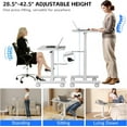 thumbnail image 3 of Mobile Laptop Standing Desk Adjustable Height, Small Mobile Desk Workstation with Wheels, Portable Rolling Computer Desk Cart for Home Office Classroom (White), 3 of 7