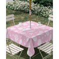 thumbnail image 2 of Square Outdoor Tablecloth with Umbrella Hole Pink Coastal Outside Table Cloth Waterproof Patio Table Cover Nautical Starfish Coral Shell Summer Ocean Zipper Tablecloths for Picnic Camping 54x54 Inch, 2 of 8