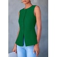 thumbnail image 4 of Chaleco PRETTYGARDEN Verde Sin Mangas con Botones Talle M, 4 of 8