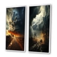 thumbnail image 3 of Designart "Storm Raging SPIRAL II" Storms Framed Wall Art Set Of 2 - Grey Landscapes Framed Canvas Set For Living Room Decor, 3 of 6