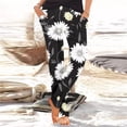 thumbnail image 2 of Women Pants Casual Summer Harem Slip On Boho Beach Lightweight Loose With Pockets Womens Trousers, 2 of 5