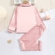 thumbnail image 4 of Pijamas para niños pequeños, talla 11-12 años, de satén de seda, con botones, suaves, cómodos, de manga larga, con cuello vuelto, color rojo sandía liso, para dormir, blusas y pantalones., 4 of 6