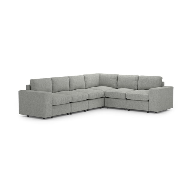 Sala Seccional Modular Esquinera Adapti 6 Plazas Reposabrazo Ancho Gris Niebla