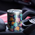 thumbnail image 5 of 30oz Pioneer Flower Floral Print Pattern Tumbler, Double Wall Vacuum Insulated Cup, BPA-Free Leak Proof Lid & Reusable Straws, Hot 12h, Cold 34h, 5 of 6