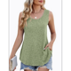 thumbnail image 3 of Camisetas Sin Mangas para Mujer, Túnicas Básicas de Verano, Ropa Suave, Conjuntos Casuales de Moda 2025. Verde M, 3 of 10