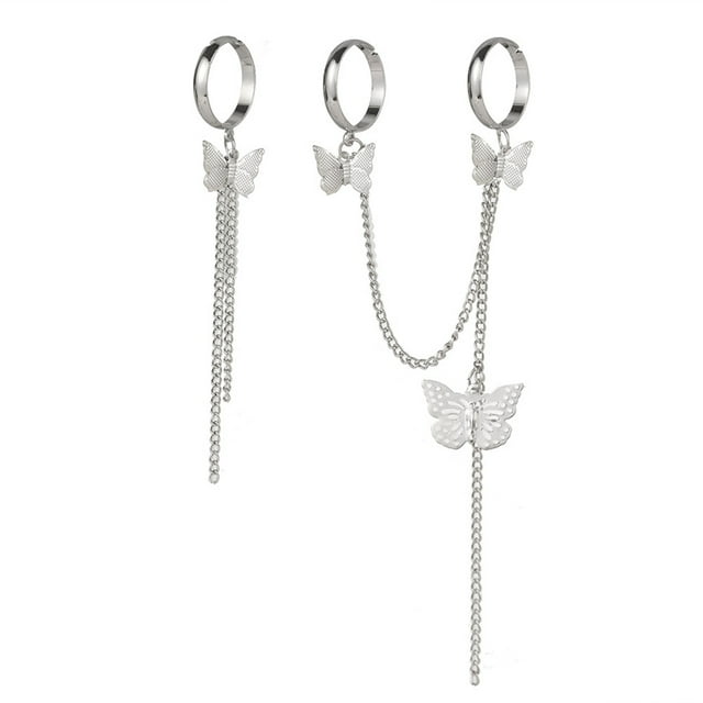 Femmes Doigt Bijoux Alliage - 2PCS Papillon Punk Chaîne Doigt Bagues Ouvertes