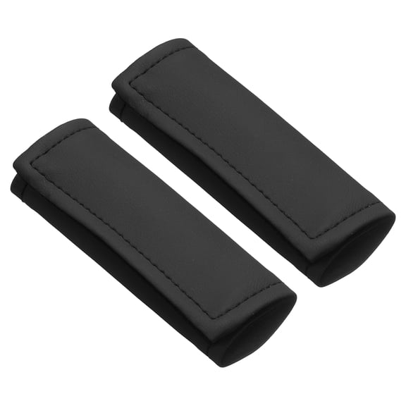 Leather Luggage Handle Wraps, Identifiers Tags Markers Suitcase Handle Wraps for Bag Car Travel Accessories(2 Pack, Black)