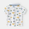 thumbnail image 4 of LYMAYTER Toddler Baby Boys Lapel Short Sleeves T-Shirt 2-10T Kids Summer Pullover Cartoon Cotton Shirt Tops with Buttons, 4 of 11