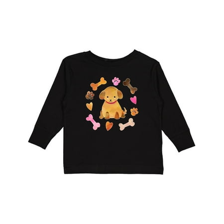 

Inktastic Cute Puppy Valentine with Hearts and Bones Gift Toddler Boy or Toddler Girl Long Sleeve T-Shirt