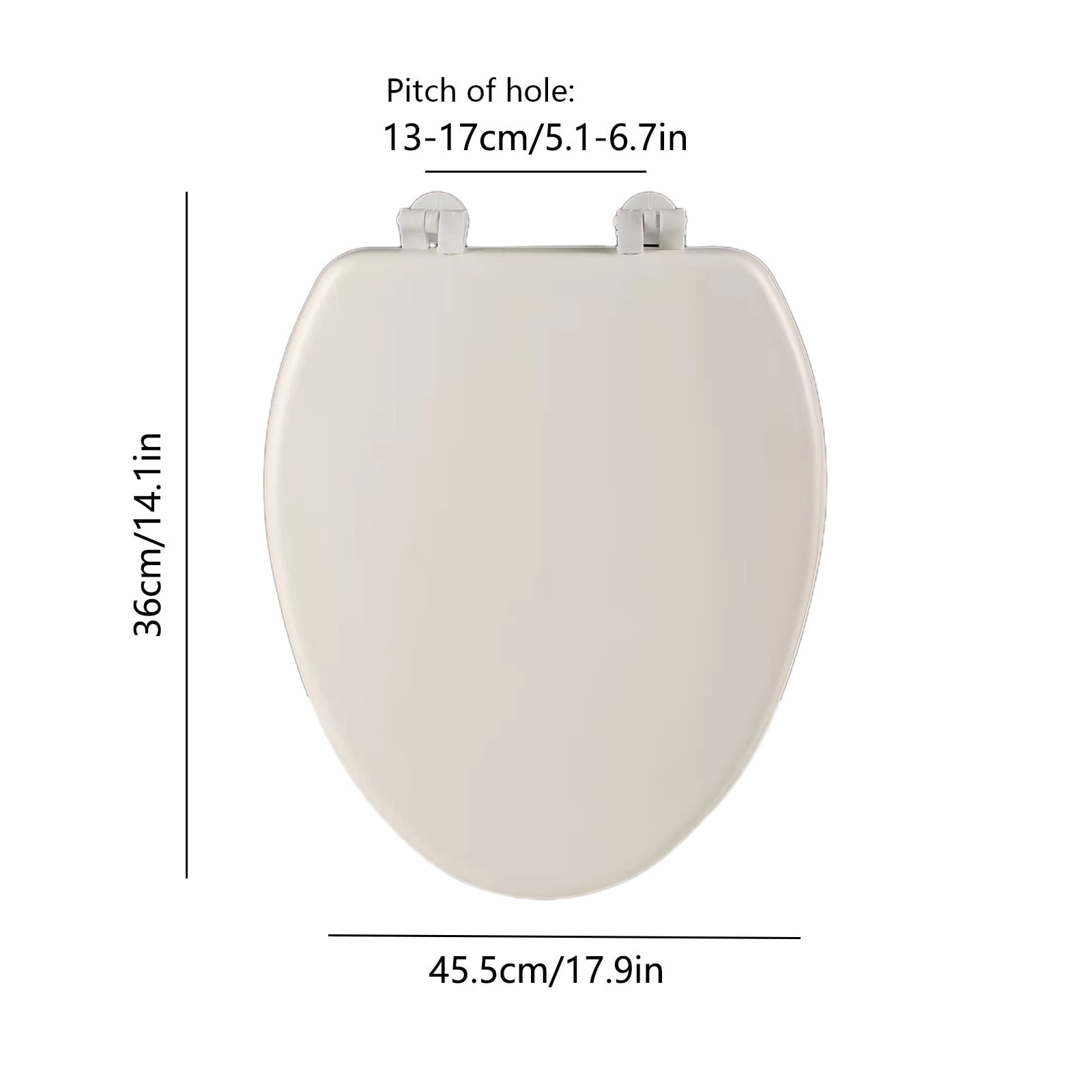 Yhmxh Toilet Seat Durables V Toilet Seat Soft Comfort With Quick Release And Quick Attach Quiet-Close Lid And Seat For Standard Toilets, Soft Close Never Loosen Easy Install & Clean （18x14in, White）