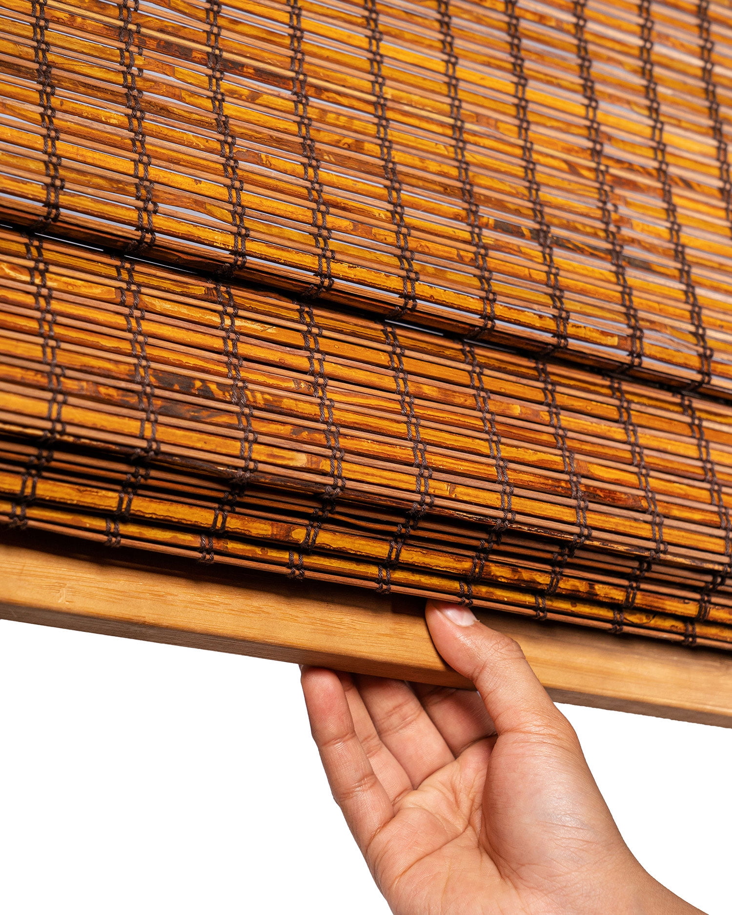 Chicology 31"W x 64"H Beaver Cordless Bamboo Shades, Natural Woven Wood, Light Filtering, Safe for Kids & Pets