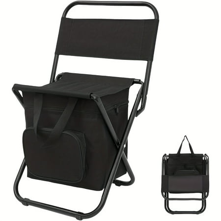 Folding Outdoor Chair Lightweight Backrest Stool with Integrated Backpack Heavy Duty Seat for Camping Hunting Fishing