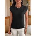 thumbnail image 6 of Short Sleeve Sweater for Women 2025 Casual Sweater Vest Cotton Knit Pullover Tank Tops Spring Summer Outfits Black XL, 6 of 8