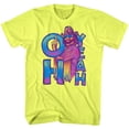 thumbnail image 1 of Macho Man Oh Yeah Neon Yellow Heather Adult T-Shirt, 1 of 2