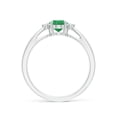 thumbnail image 2 of ANGARA Natural Tapered Shank Emerald Solitaire Ring with Diamond Accents in 14K White Gold for Women (Size-7x5mm) | May Birthstone, Anniversary, Jewelry Gift for Women | Natural Emerald Ring, 2 of 9