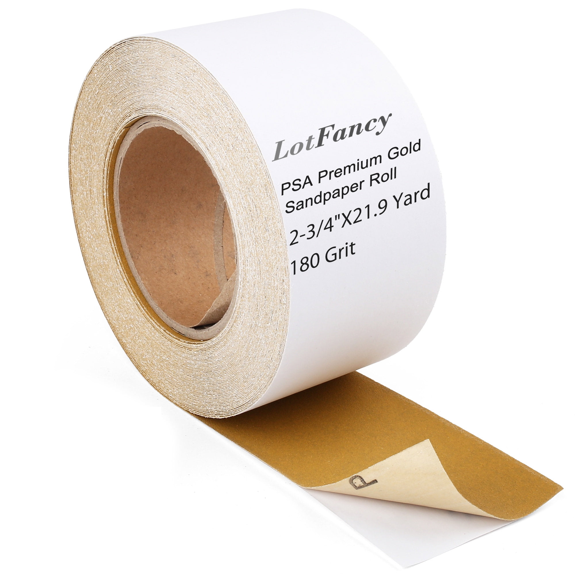 LotFancy 180 Grit PSA Sandpaper Roll, 23/4 in Wide by 21.9 Yard Long