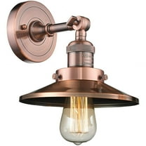 203-AC-M3 Innovations Lighting One Light Railroad Wall Sconce-8 Inches Wide by 8 Inches High