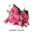 thumbnail image 4 of Ounissouiy Ramo de flores artificiales de peonía de seda rosa de 30cm, 5 cabezas grandes y 4 brotes, flores falsas baratas para decoración de boda en Flores artificiales Rosa roja Ounissouiy HA6434-05B, 4 of 6