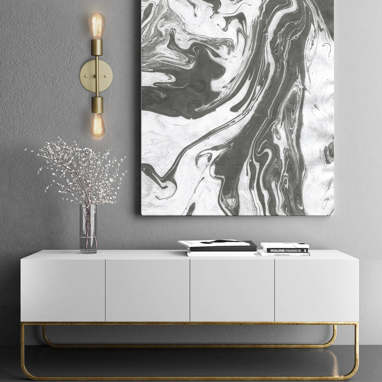 Better Homes & Gardens 10" - 2 Reversible Light Vanity Fixture Burnished Brass, Bulb Not Included