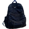 thumbnail image 1 of Vintage Denim Laptop Backpack Casual Canvas Daypack Handbag Purse Lightweight Rucksack Shoulder Bag, 1 of 14