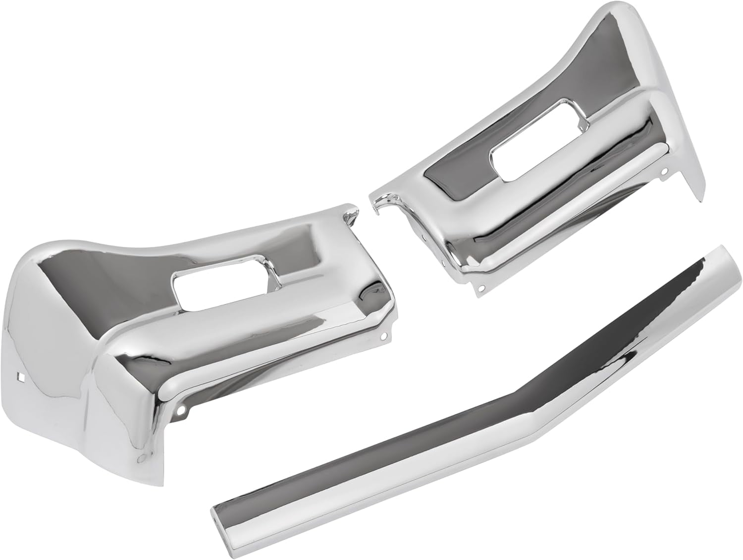 KOJEM Front Bumper Assembly Compatible with 1964 Chevrolet Impala Steel Chrome Silvery 3Pcs
