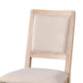 thumbnail image 3 of Ellon Side Dining Chair Set of 2-Distressed Natural Brown Wood-Beige Fabric, 3 of 6