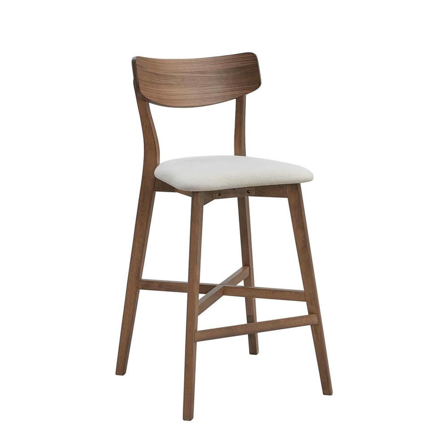 Demi Bonn 41" Counter Height Bar Stools Set of 2, Soft Upholstered Barstools with Back, Kitchen Island Countertop Chairs for Dining Room, Brown